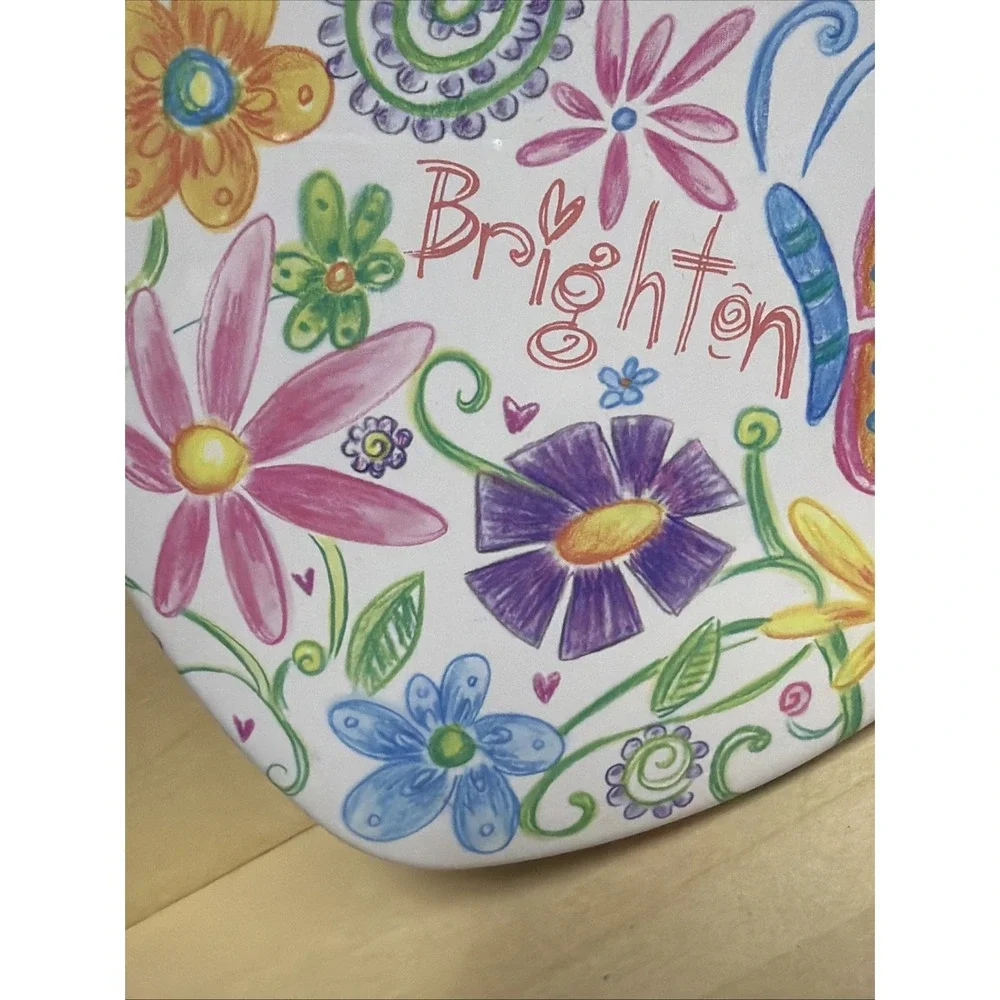 Brighton Heart Shaped Multicolor‎ Metal Lined Jewelry Box Floral Design